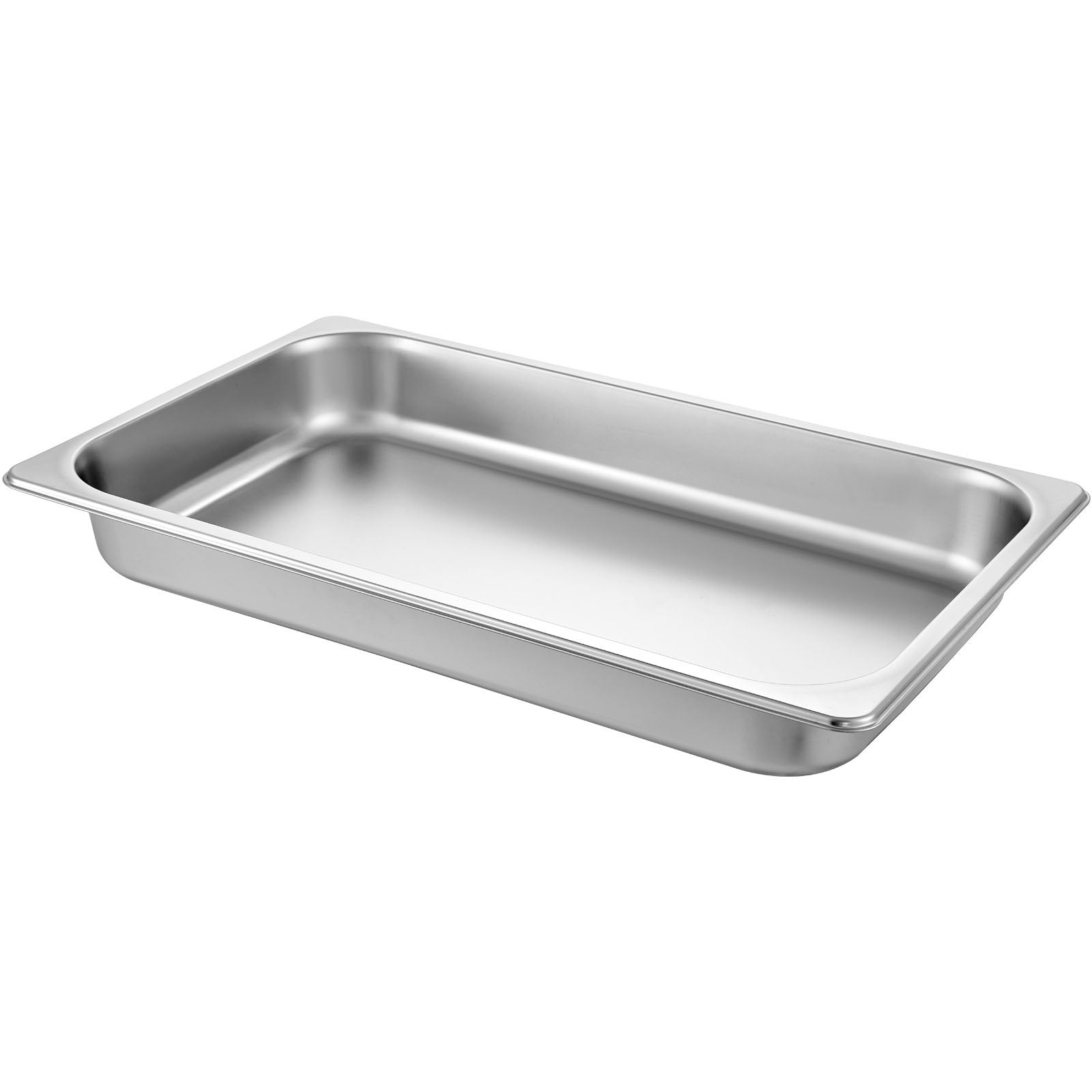 6-Pack Full Size 2.5" Deep Stainless Steel Hotel Pans, 22 Gauge, Anti-Jam