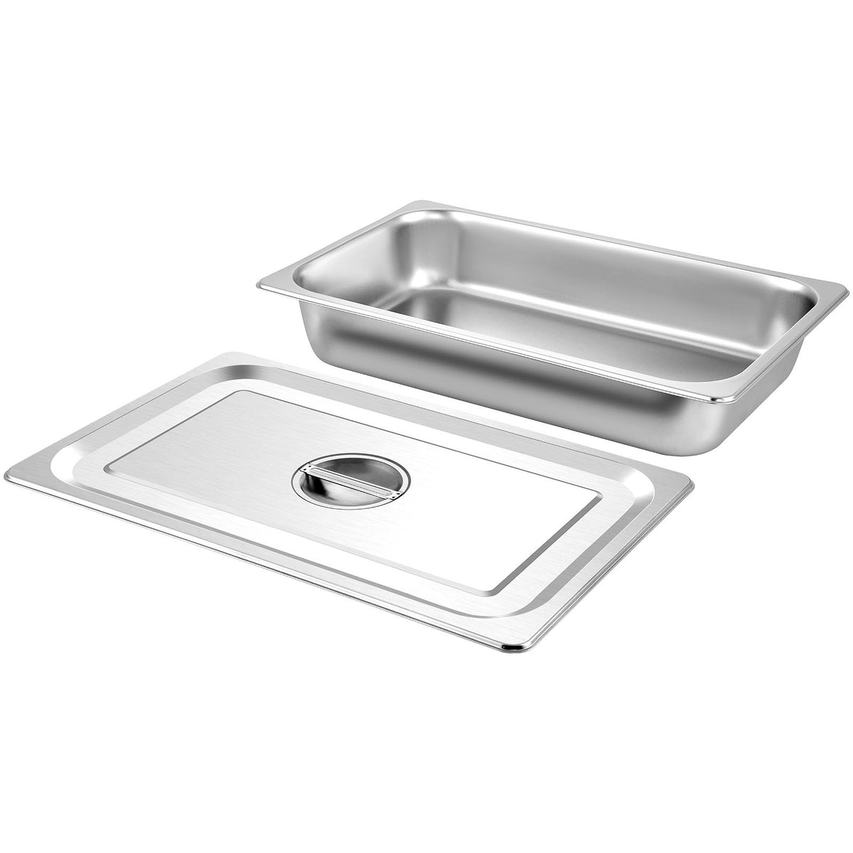 4 Pack 3.7" Full Size Deep Stainless Steel Steam Table Pan with Lid