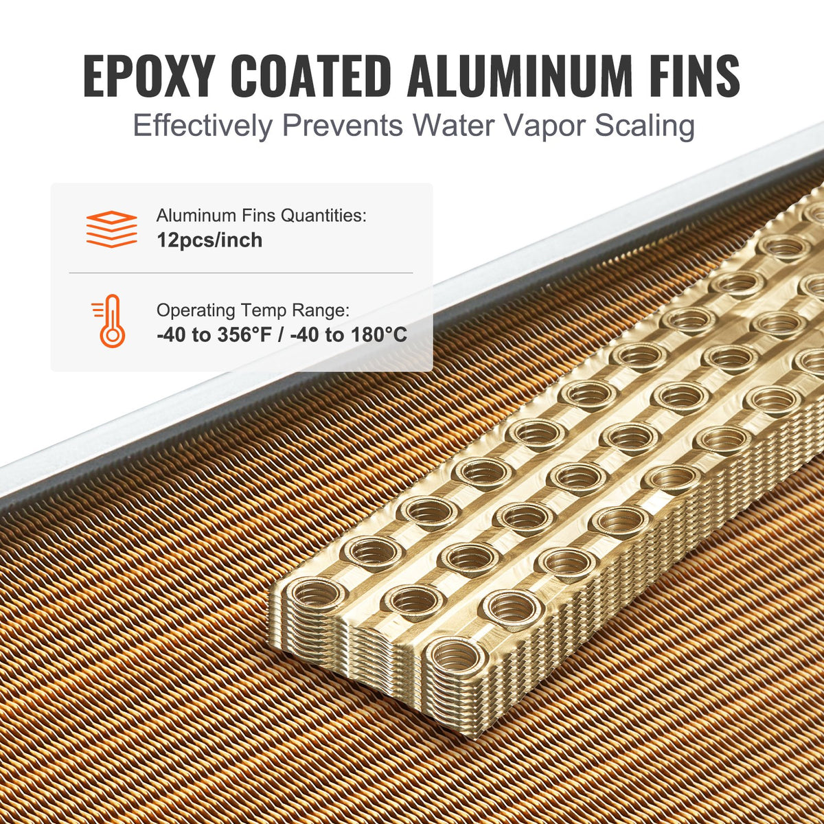 Heat Exchanger Water to Air 16x16in 3-Row Copper Ports Aluminum Fins