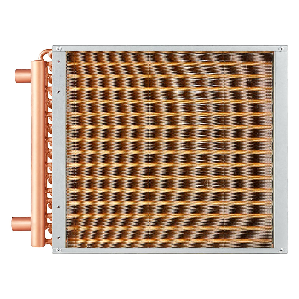 Heat Exchanger Water to Air 16x16in 3-Row Copper Ports Aluminum Fins