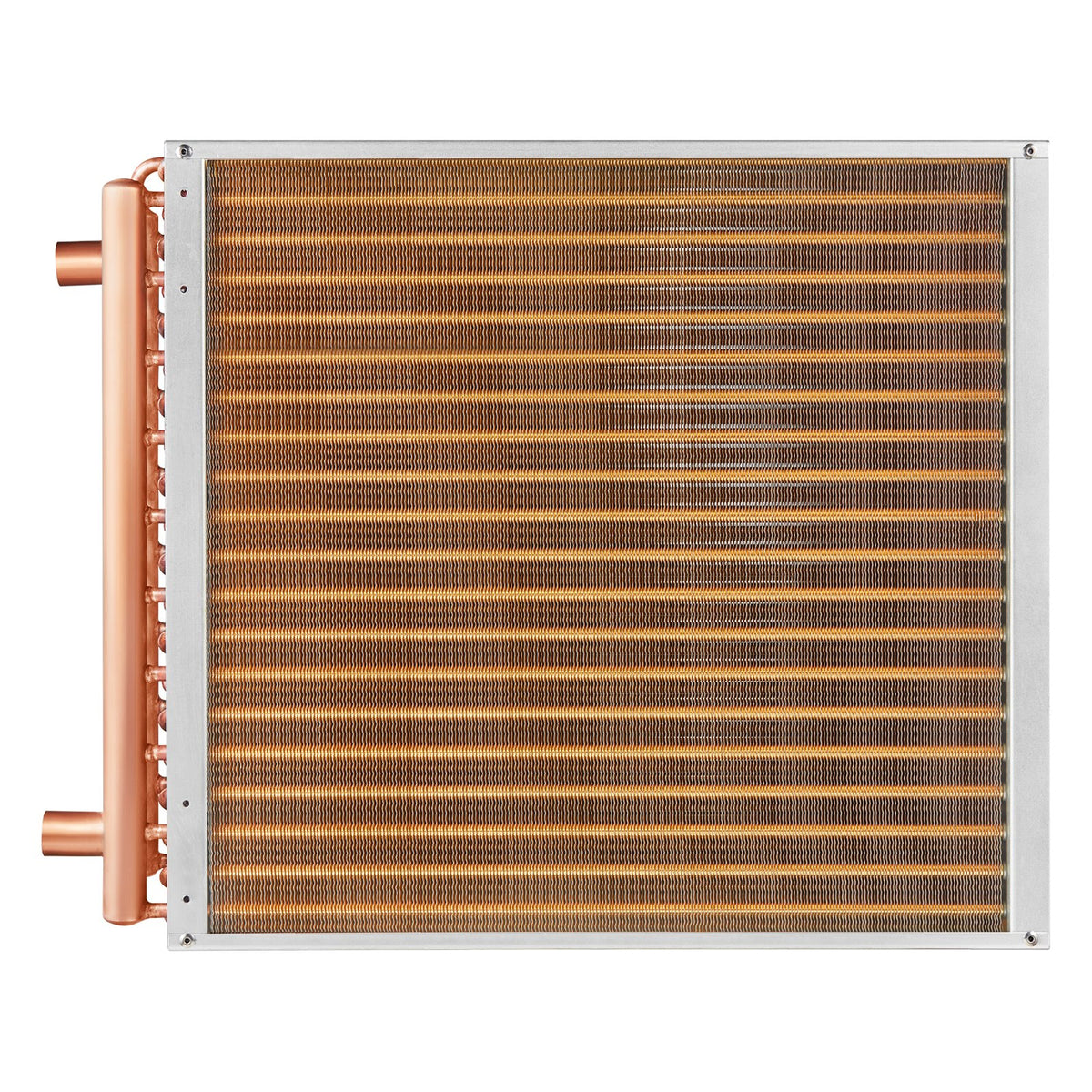Heat Exchanger Water to Air 20x20in 3-Row Copper Ports Aluminum Fins