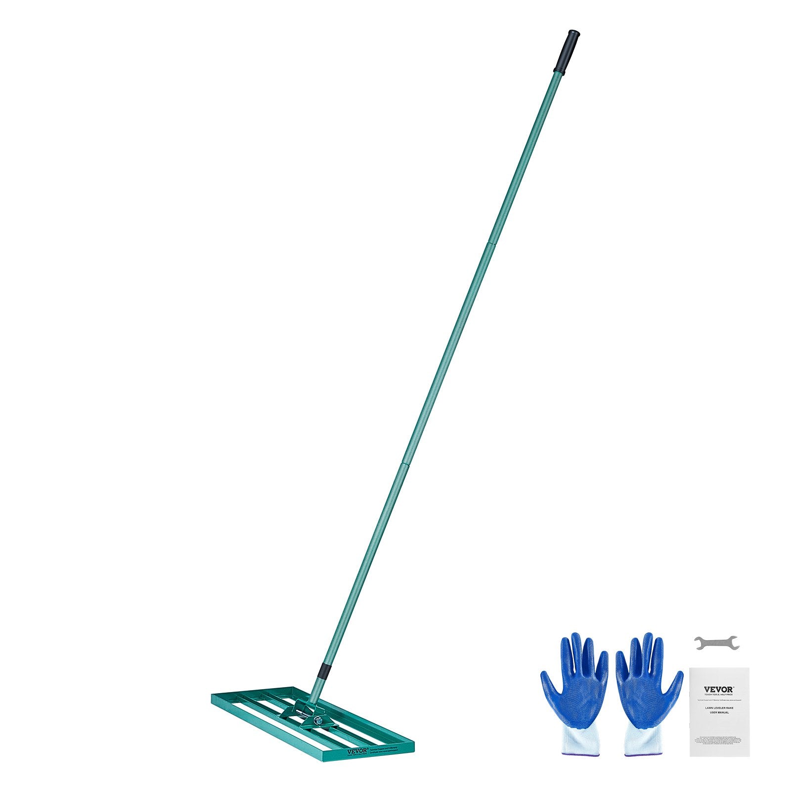 Lawn Leveling Rake 30"x10" Heavy-Duty with 78" Steel Handle