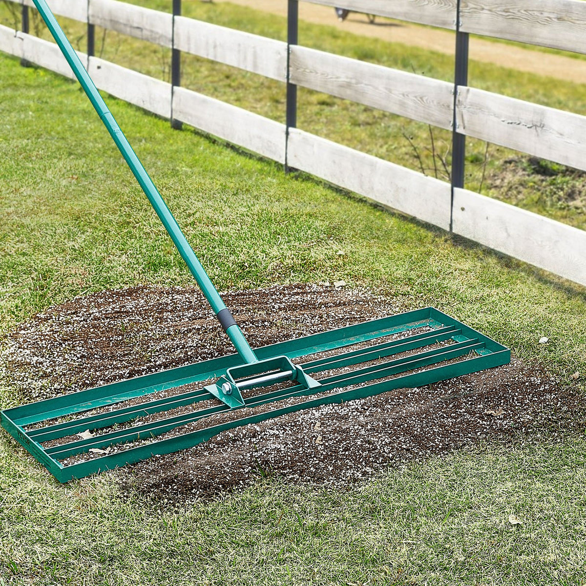 Lawn Leveling Rake 36"x10" Heavy-Duty with 78" Steel Handle