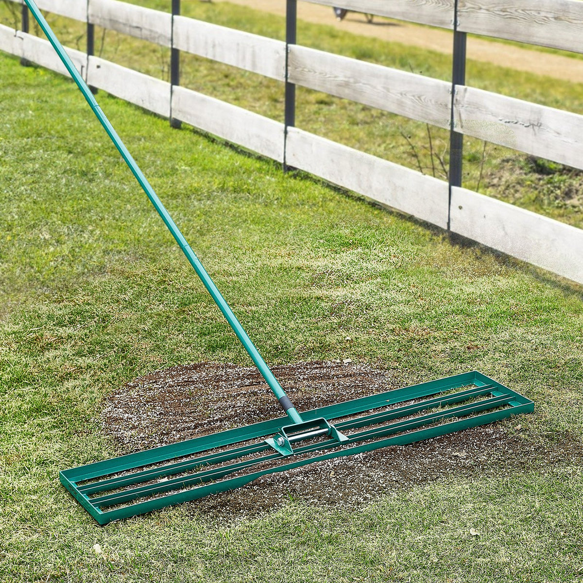 Lawn Leveling Rake 48"x10" Heavy-Duty with 78" Steel Handle