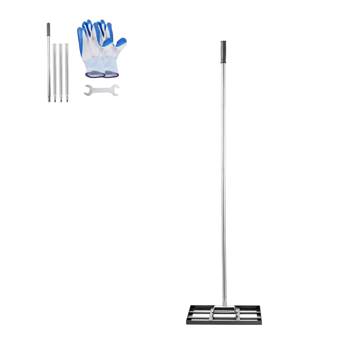 Lawn Leveling Rake w/ 78in Handle Adjustable Carbon Steel Lawn Leveler
