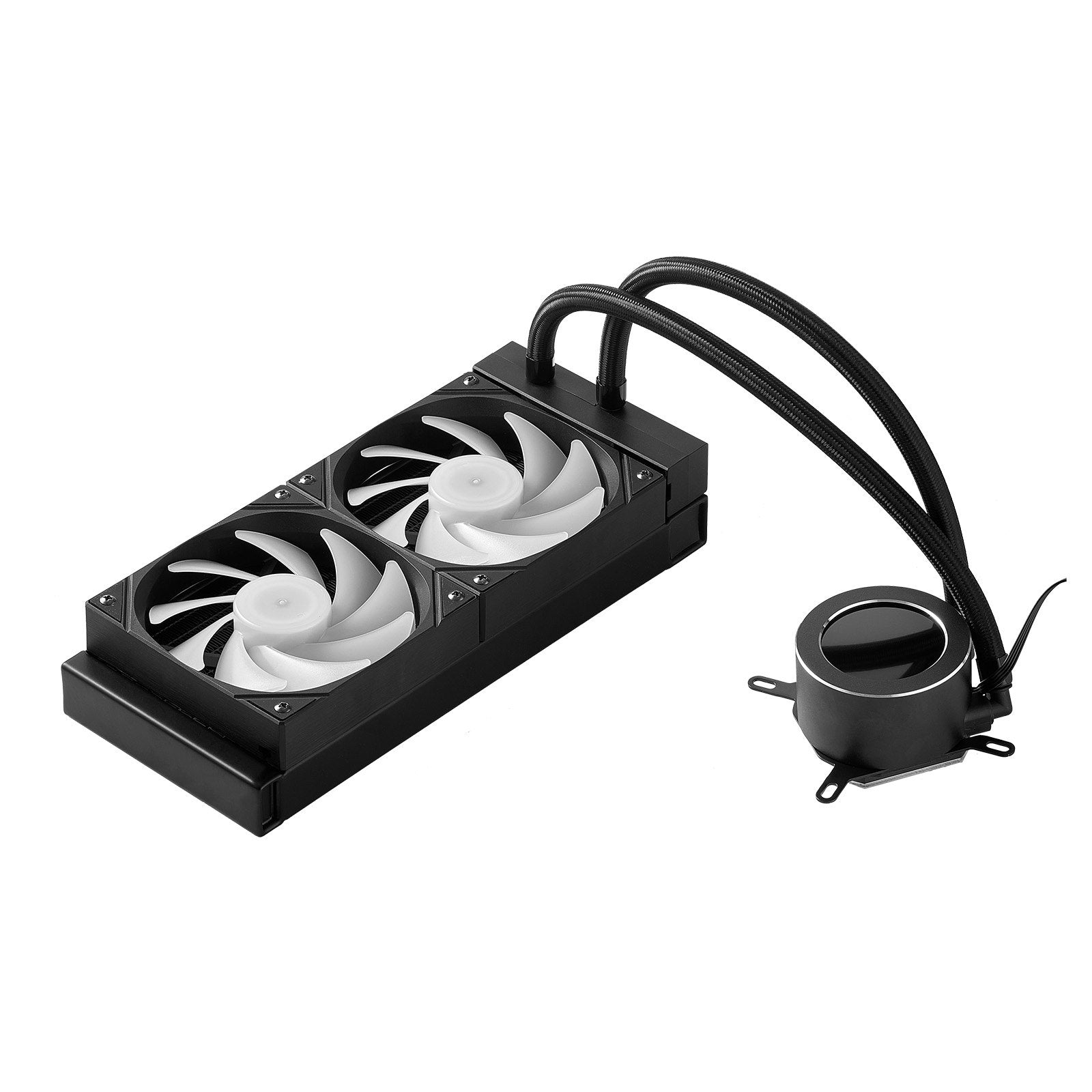 CPU Liquid Cooler AIO 120mm Fans with Pump, 2.1'' LCD ARGB Black for Intel & AMD
