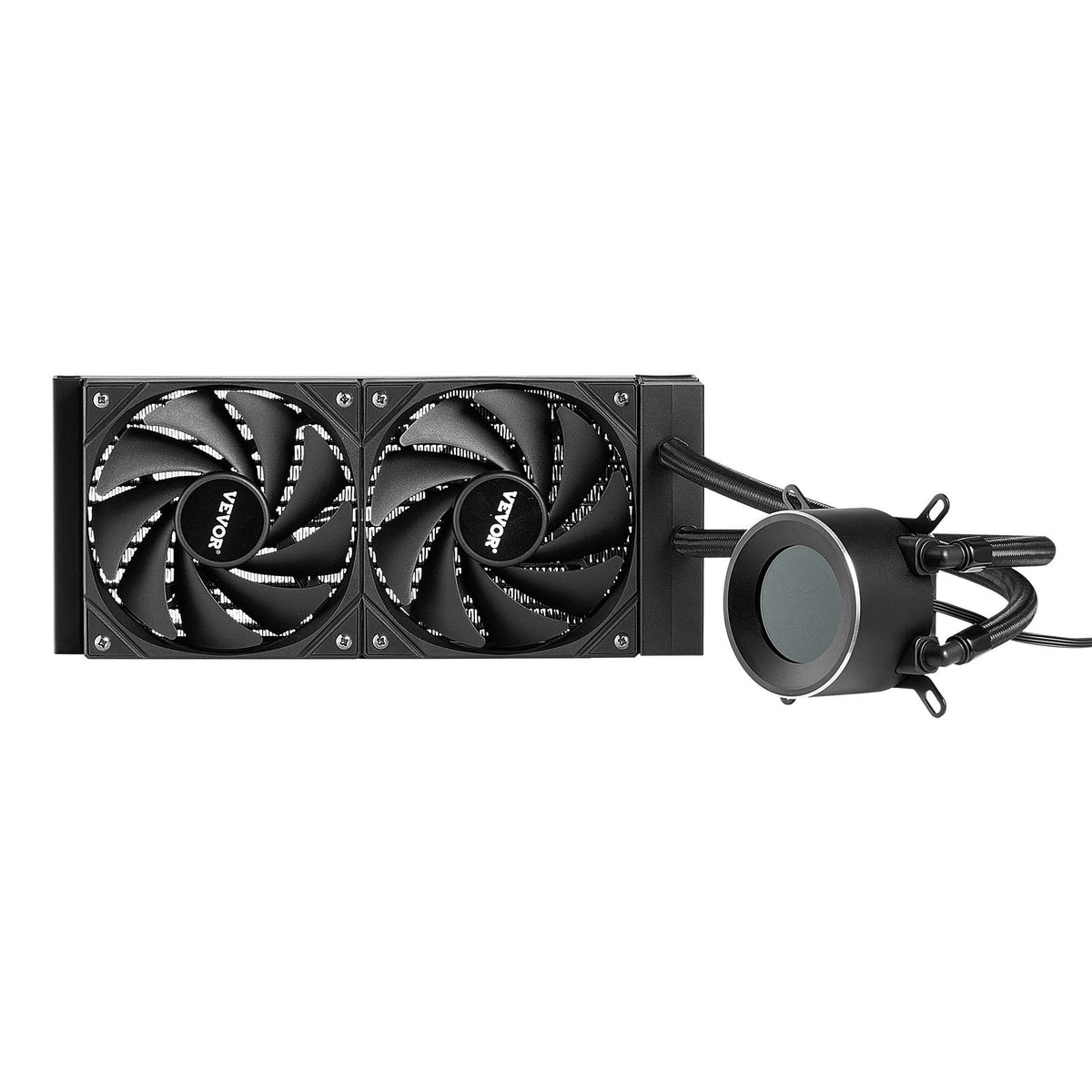 CPU Liquid Cooler AIO 120mm 1.8in Display 2200RPM Black Water Cooler Intel AMD