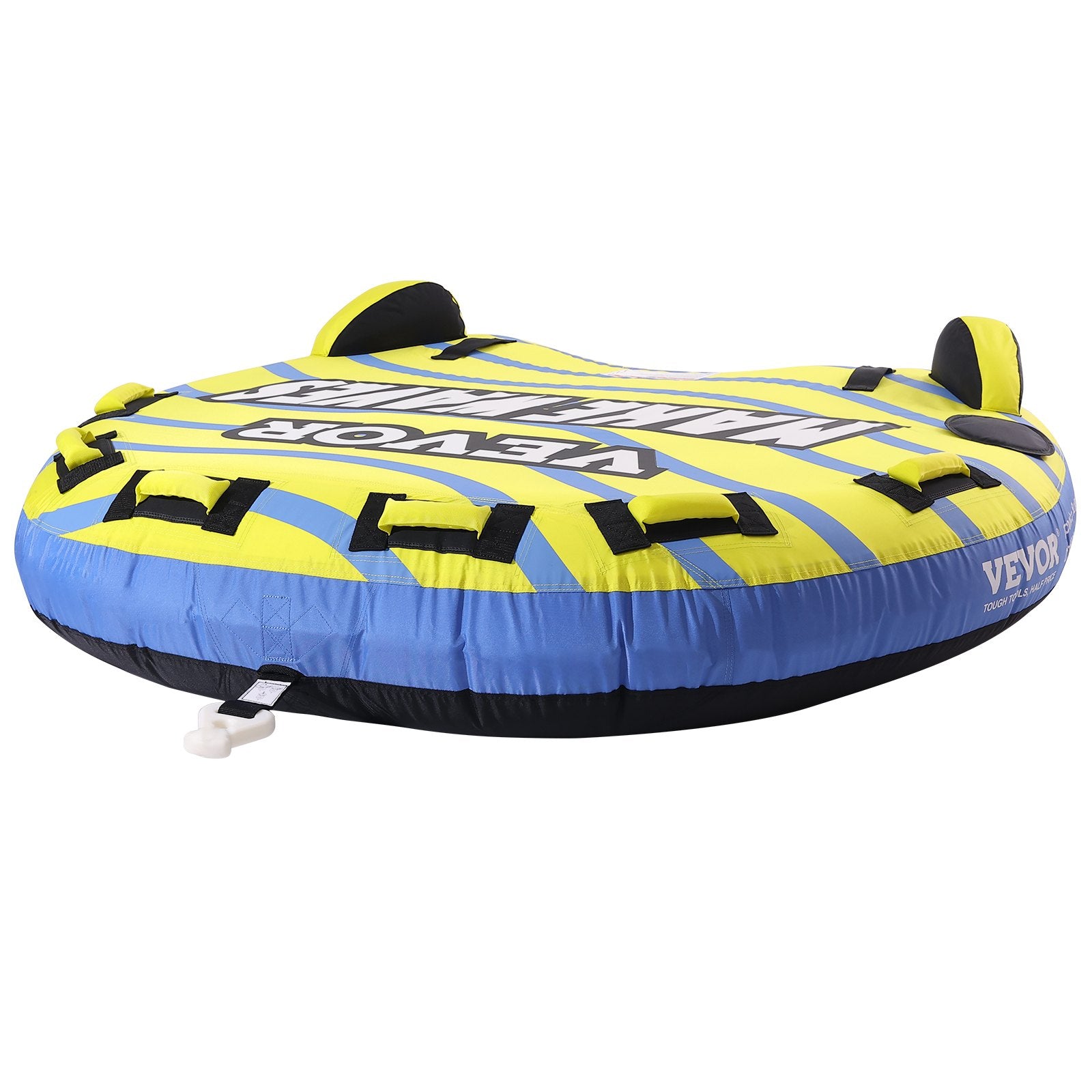 Inflatable Towable Tube for Boating 1-3 Riders with Fins and EVA Handle