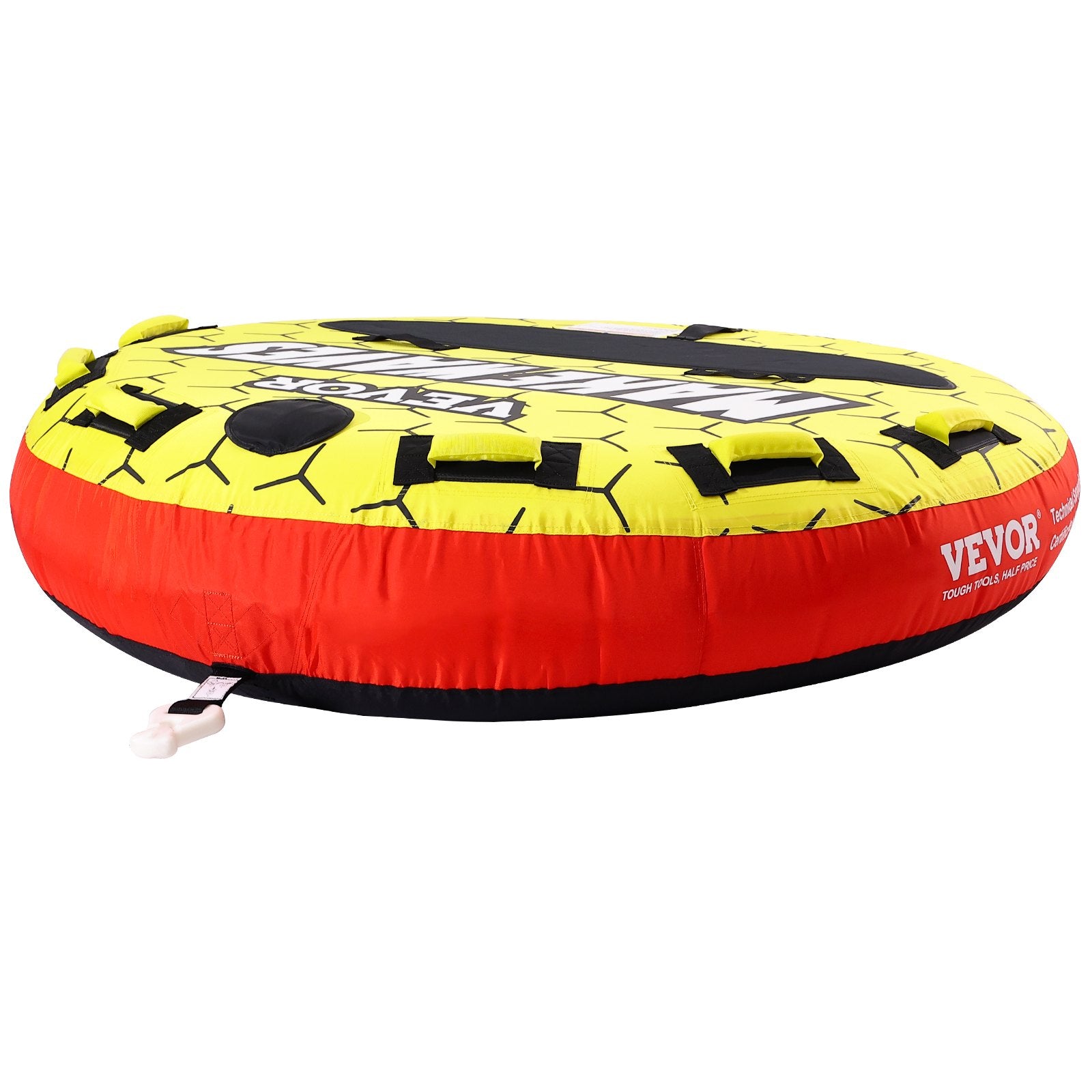 Towable Tube 1-3 Riders Inflatable 510lbs 63in Round Water Sport Nylon Handles