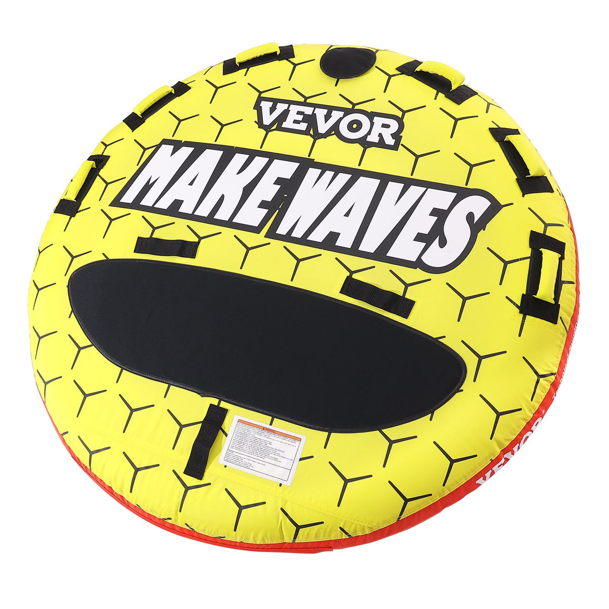 Towable Tube 1-3 Riders Inflatable 510lbs 63in Round Water Sport Nylon Handles