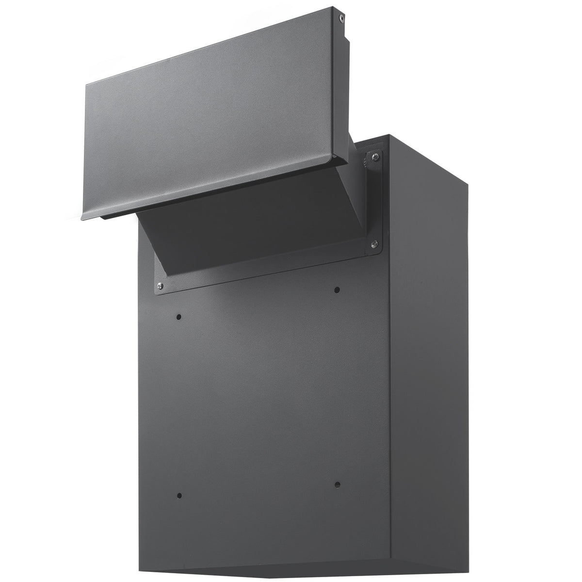 Through Wall Drop Box Steel Mailbox 12.5x6.3x16.9in Combination Lock Gray