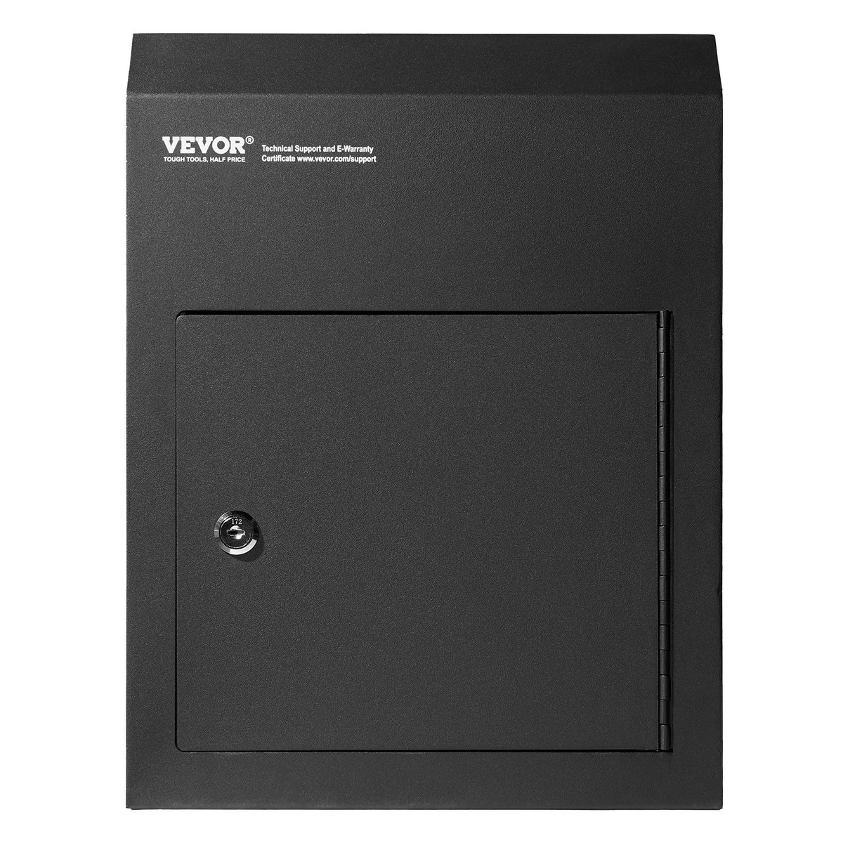 Through The Door Key Drop Box 12x6x16 in Heavy Duty Steel Black