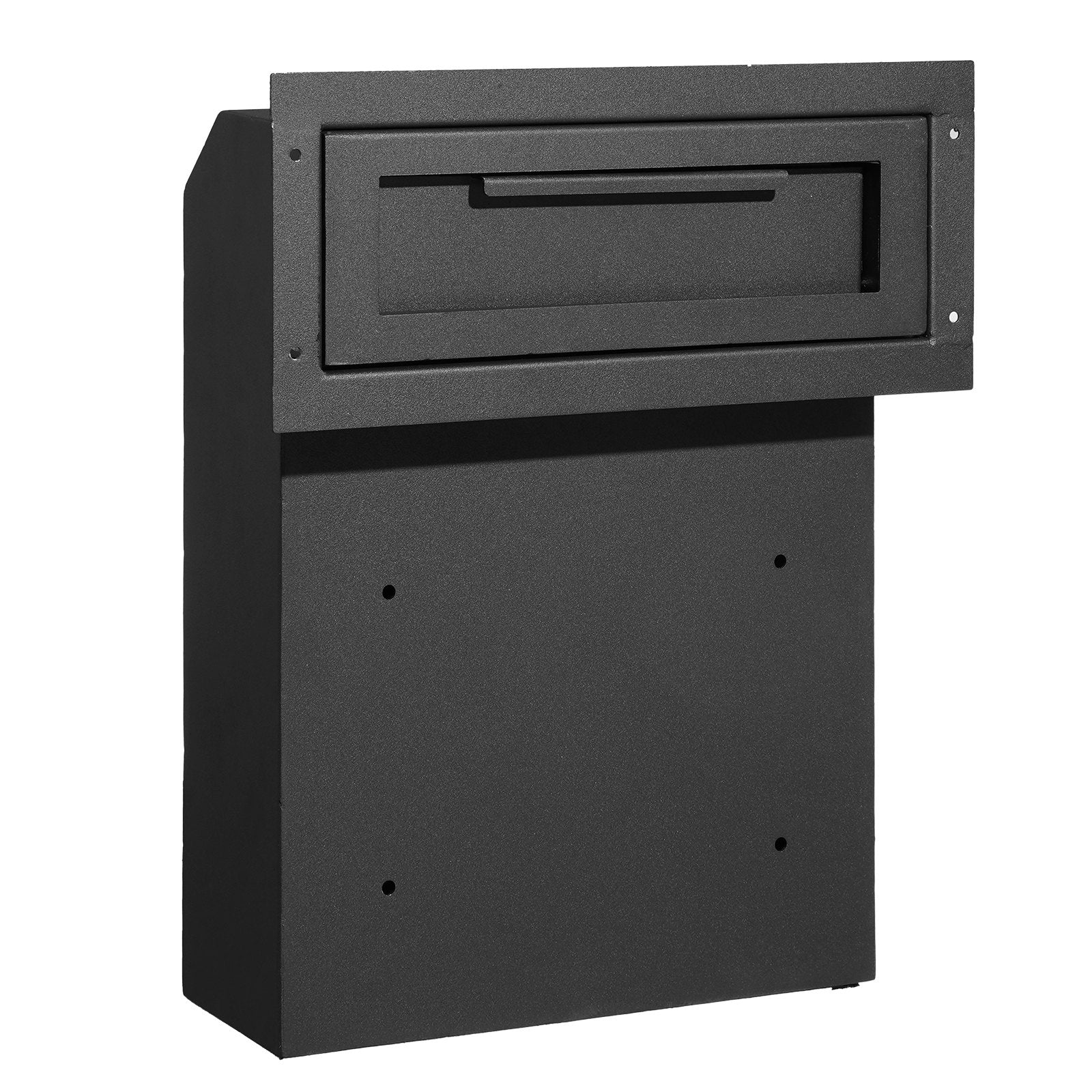 Through The Door Key Drop Box 12x6x16 in Heavy Duty Steel Black