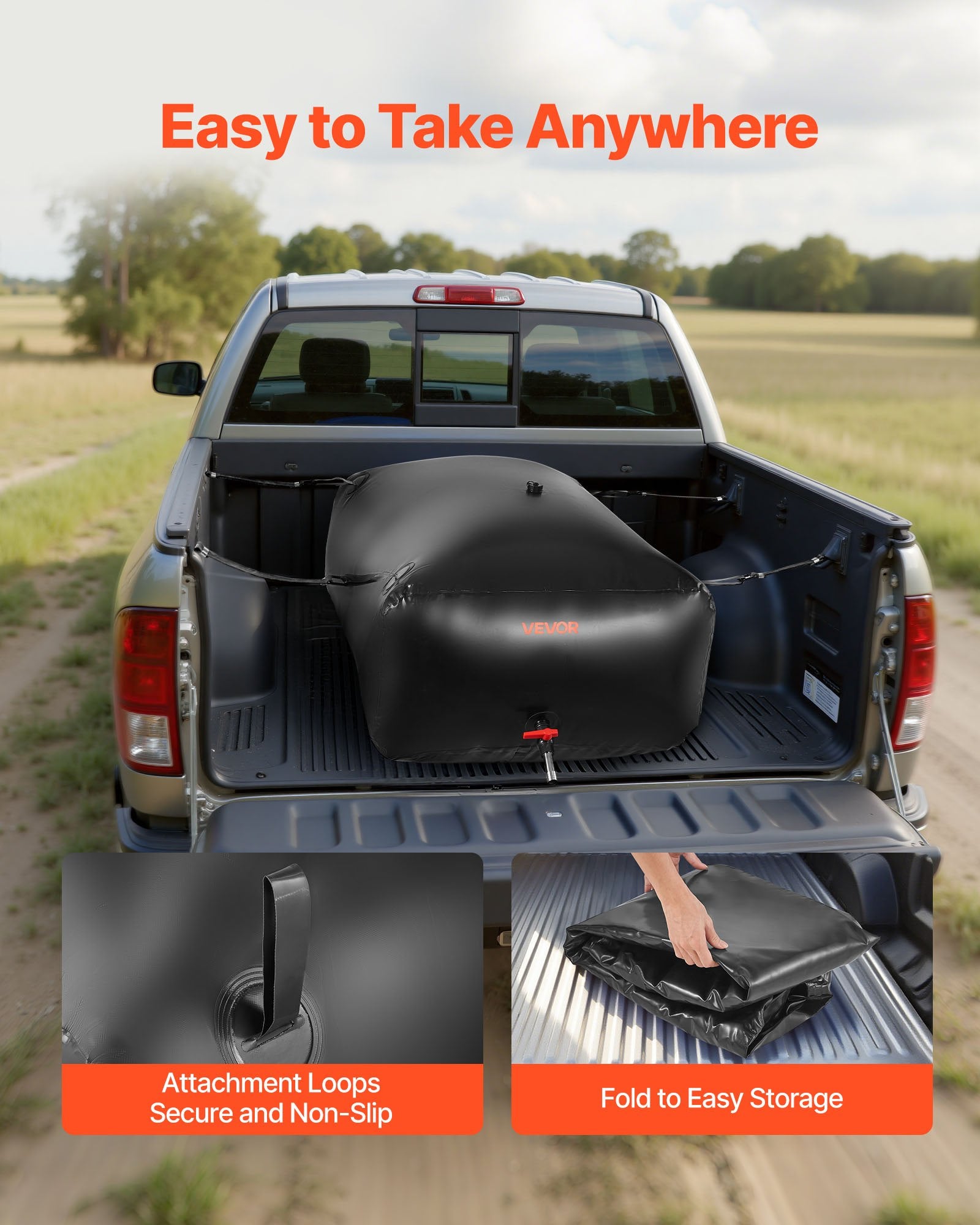 540L Water Storage Bladder Collapsible Portable Leakproof PVC Water Bag RV