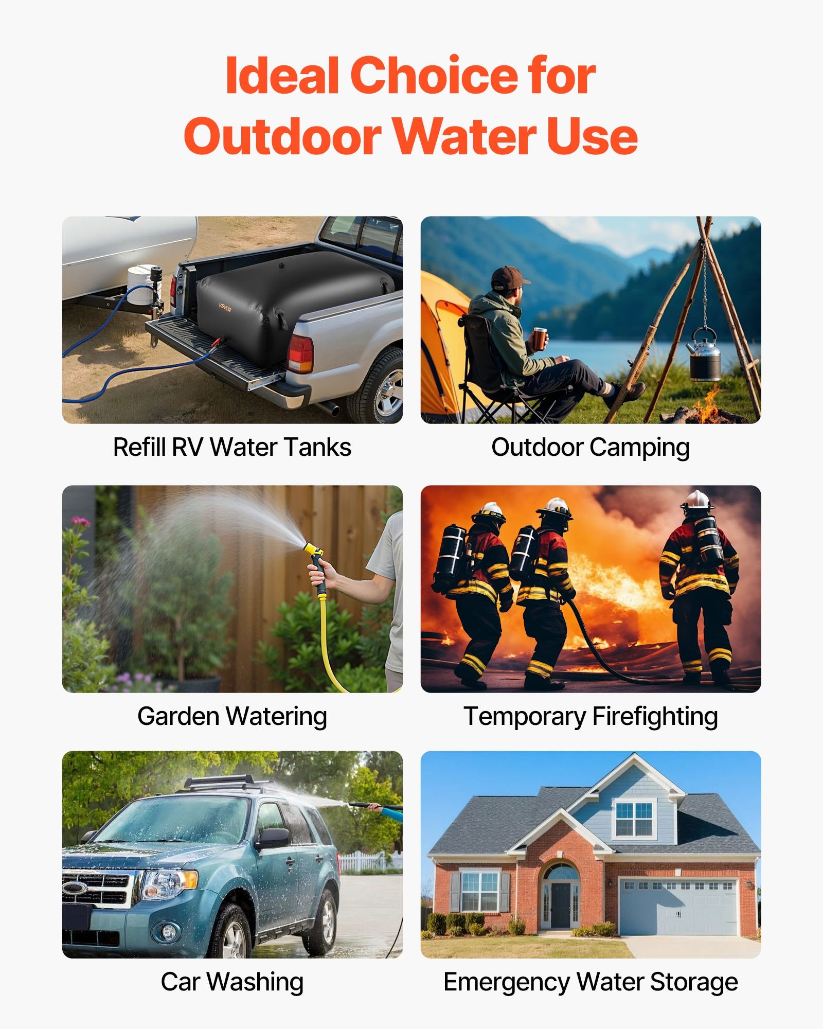 540L Water Storage Bladder Collapsible Portable Leakproof PVC Water Bag RV