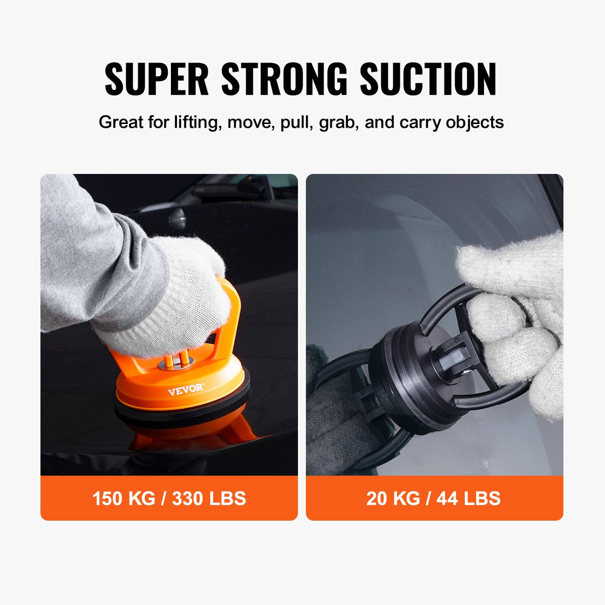 3 Pack Suction Cup Dent Puller Kit with Gloves & Cloth for Paintless Car