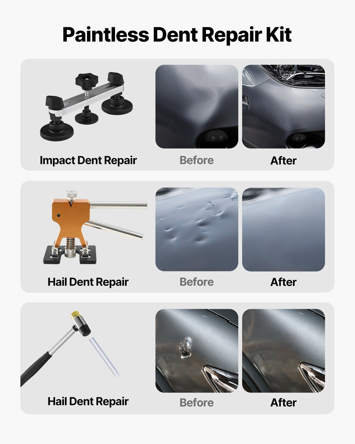 Dent Puller Kit 60PCS Paintless Dent Removal Set Auto Body Repair Tools