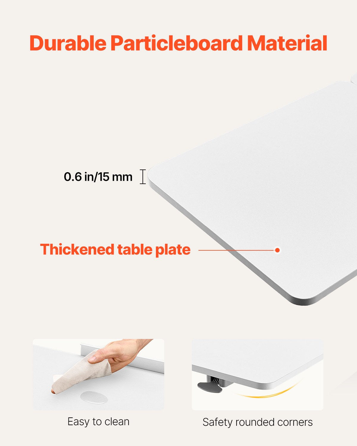 Overbed Table Mobile Bedside Flip Desktop 4 Hidden Wheels Adjustable White