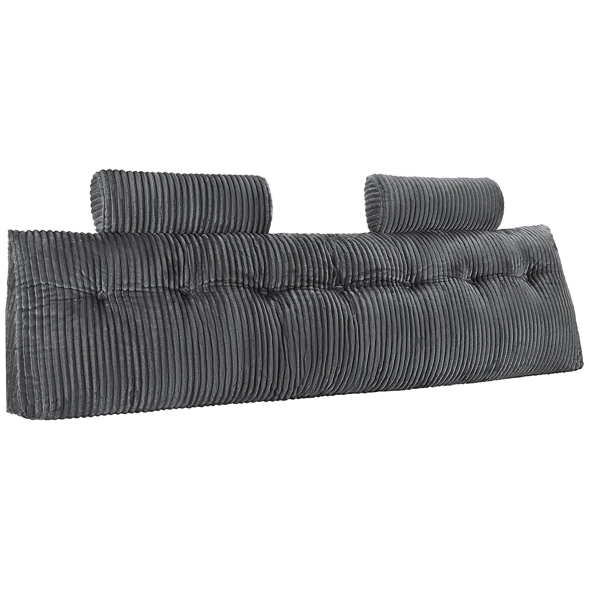 Headboard Pillow King Size Wedge with 2 Pockets 2 Headrests Washable Flannel