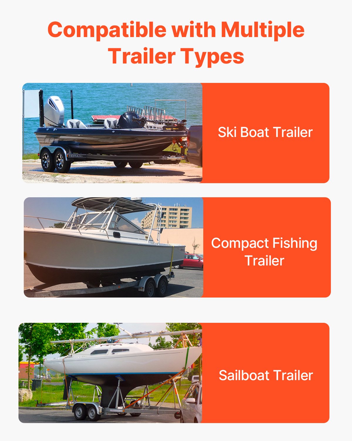 2PCS Adjustable Boat Trailer Guide Poles Steel PVC for Sailboats