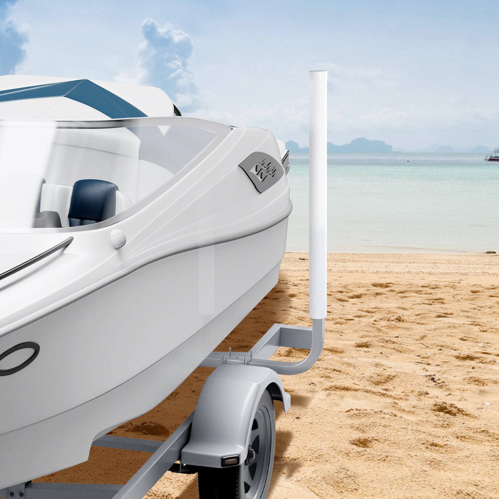 2PCS Adjustable Boat Trailer Guide Poles Steel PVC for Sailboats