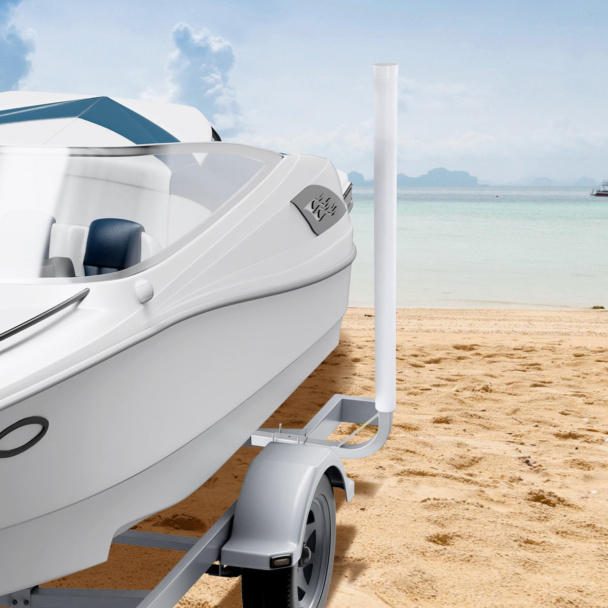Boat Trailer Guide-Ons 1219.2mm Adjustable Steel Guide Poles with PVC Pipes