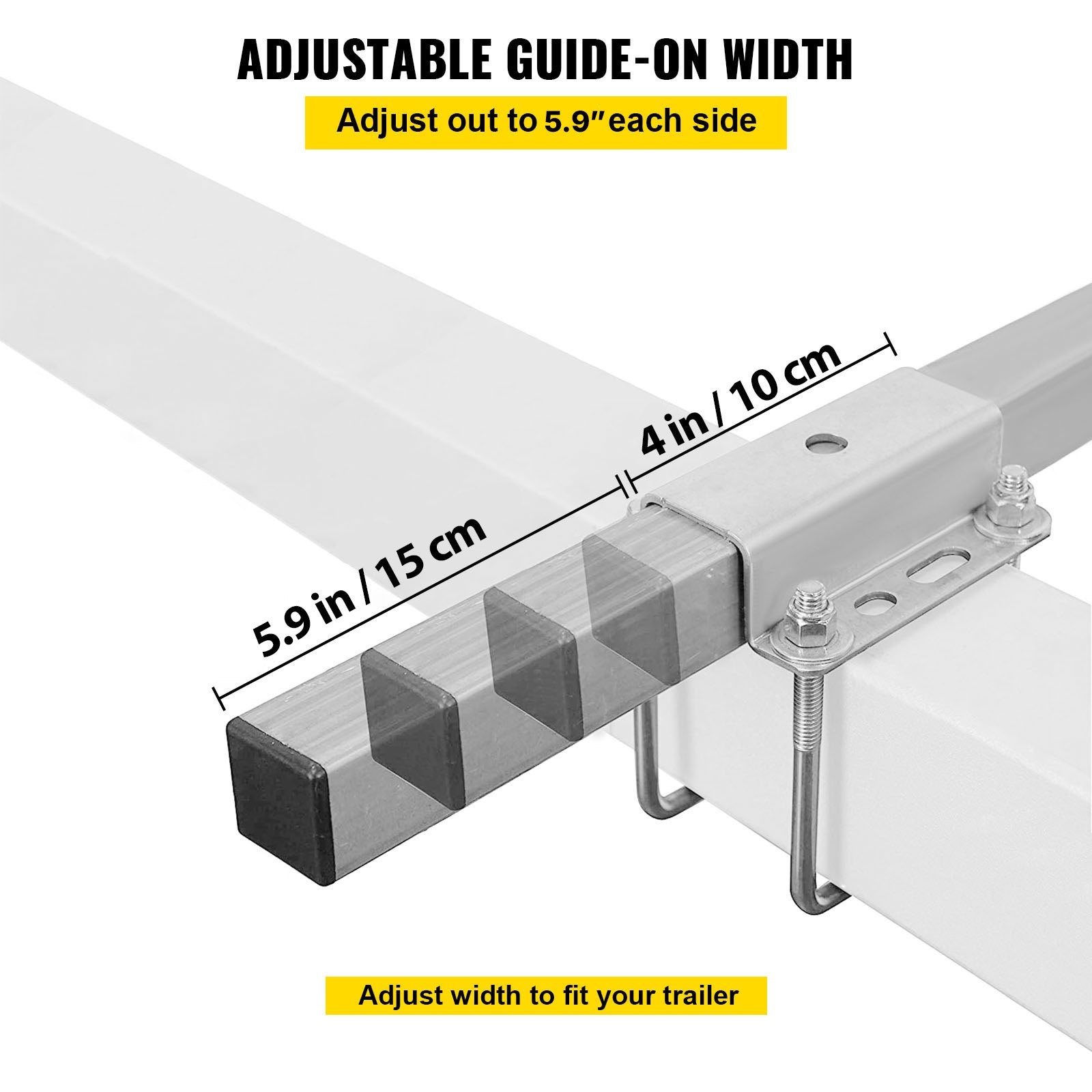 Boat Trailer Guide-ons 20" Pair with Carpet Boards