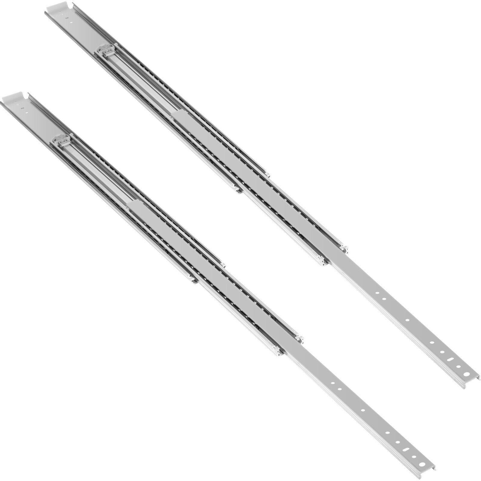 Drawer Slides, 1 Pair 48 Inch Heavy Duty Ball Bearing Side Mount, 500 LBS Load