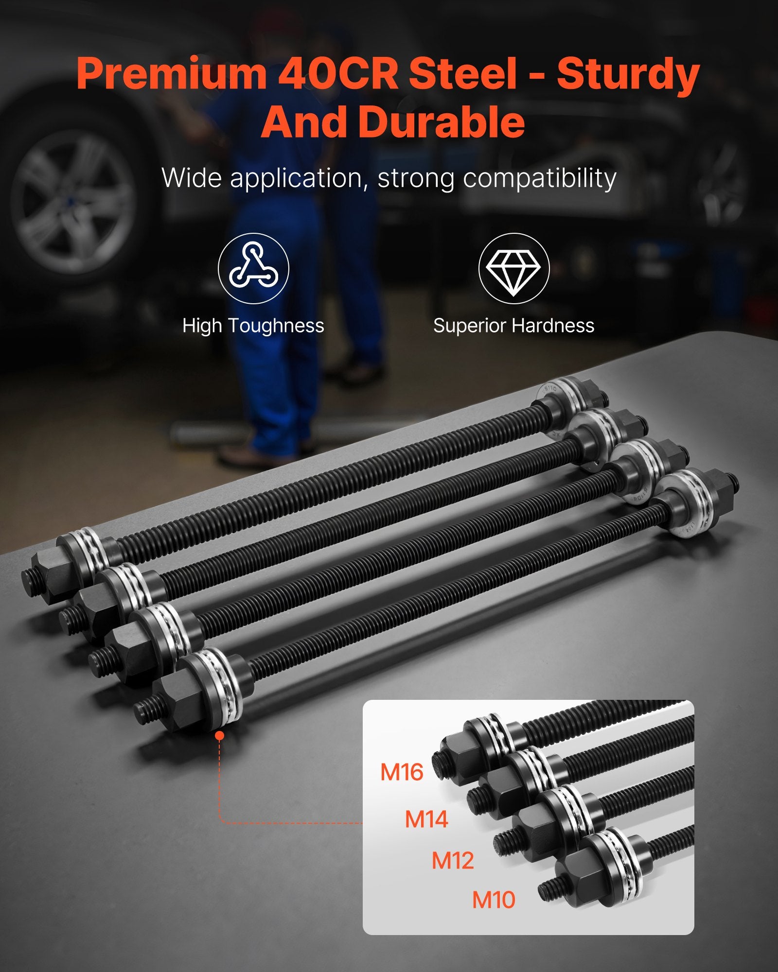 Pull and Press Sleeve Kit 26PCS Steel Bush Removal/Insertion Tools with Case