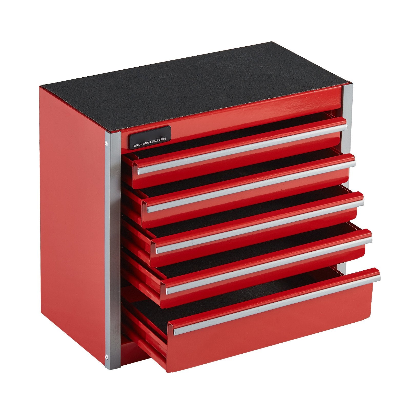 Metal Tool Box 8.6" Portable 5-Drawer Steel Tool Chest with EVA Liners Red