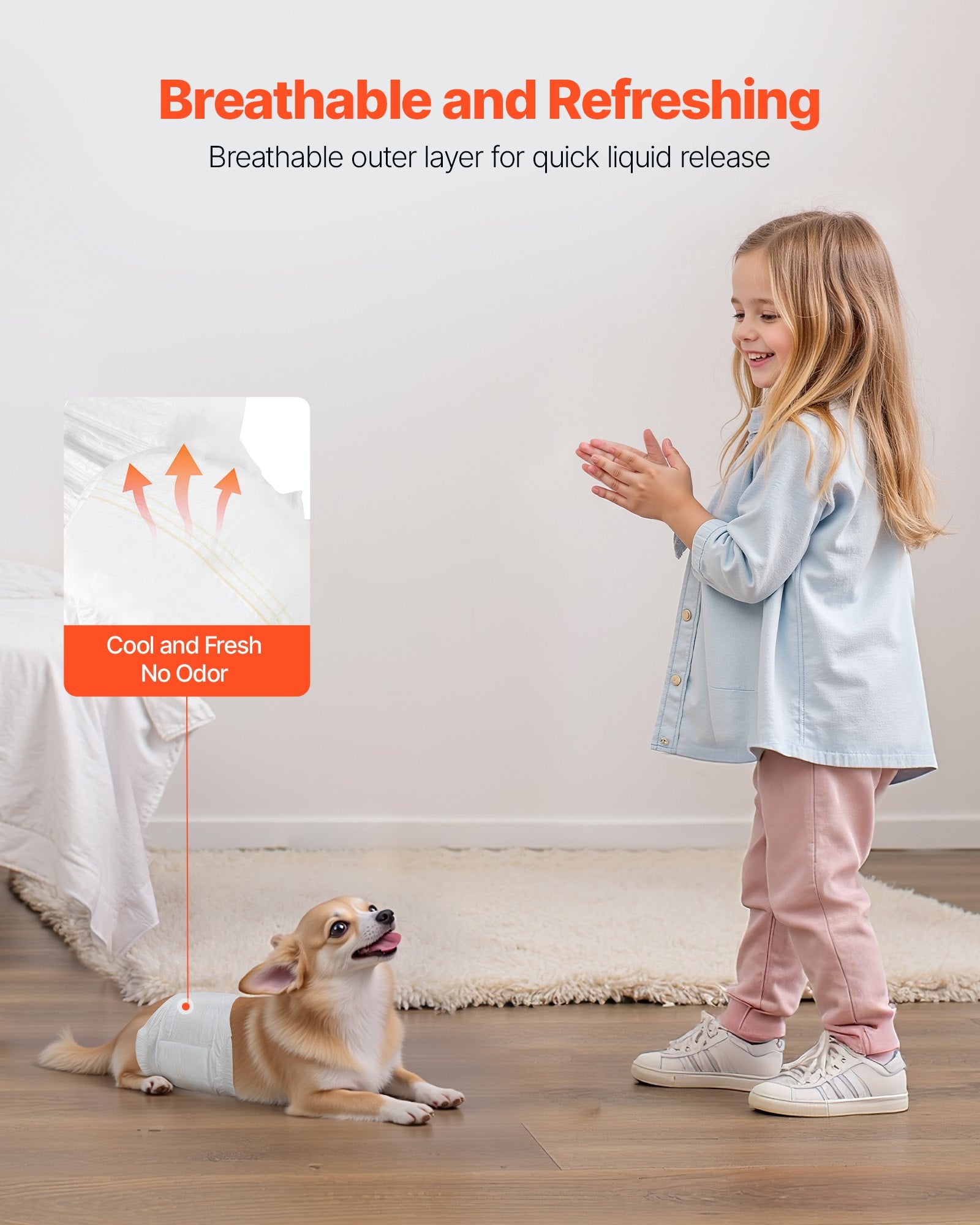 Disposable Male Dog Diapers XS 96 Count 2-Pack Super Absorbent Leak-Proof Wraps