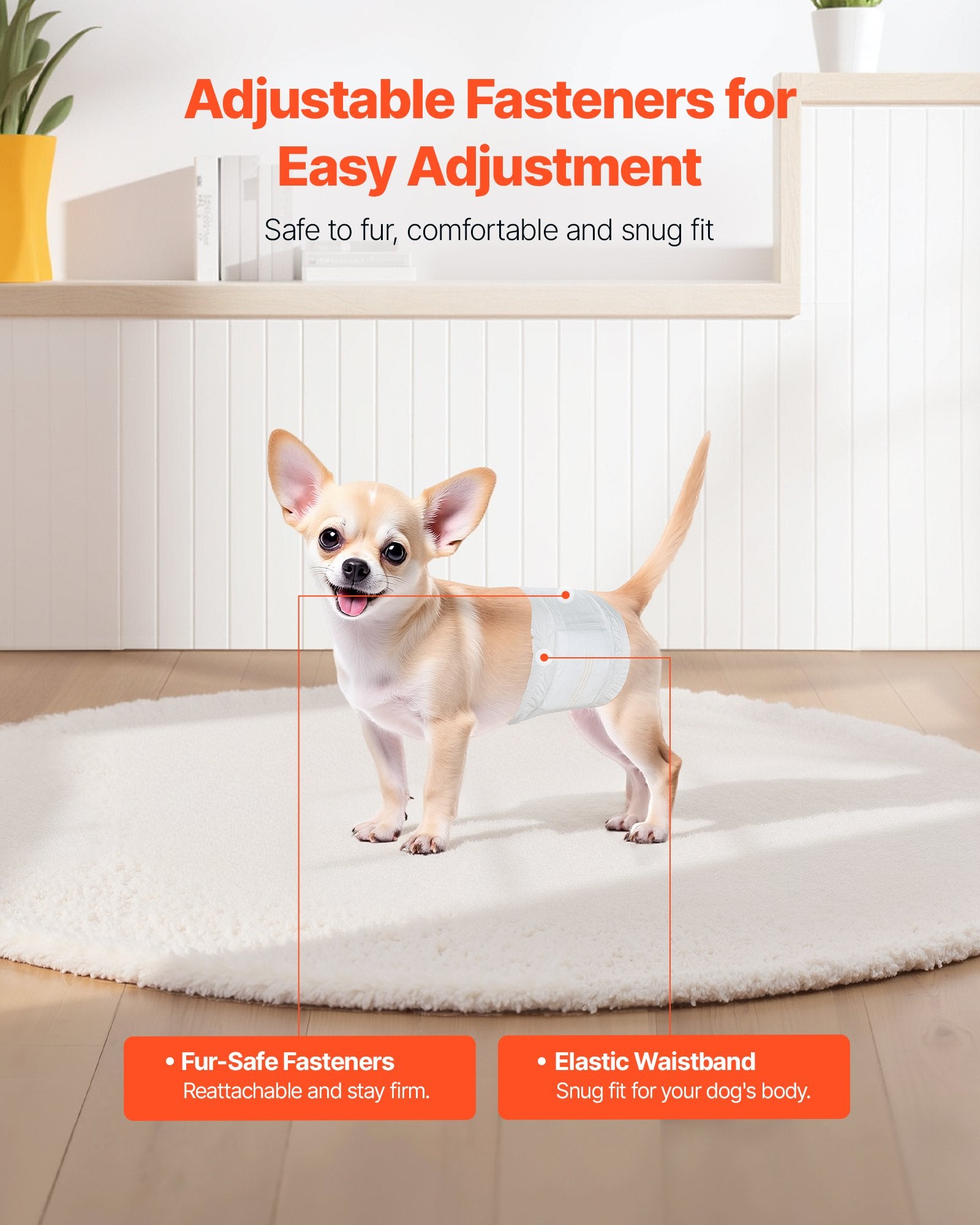 Disposable Male Dog Diapers XS 96 Count 2-Pack Super Absorbent Leak-Proof Wraps