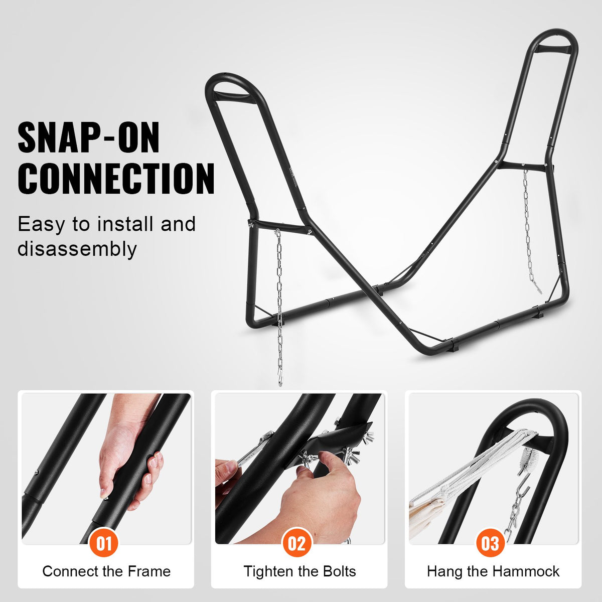 Hammock Stand Universal 2 Person Adjustable Heavy Duty 450lbs Chain Hook Bag