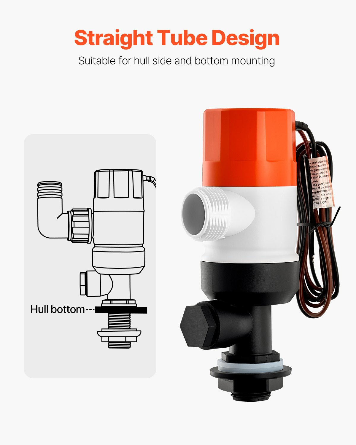 Livewell Pump 12V 800 GPH Dual Inlet Aerator with ABA Housing & Detachable Motor