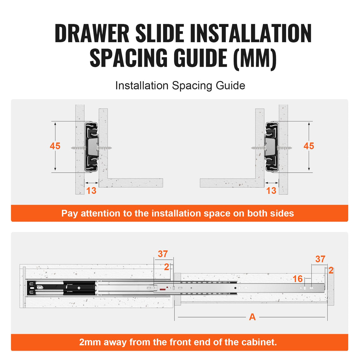 10 Pairs 558.8mm Drawer Slides, Heavy Duty Full Extension Steel Soft-Close Rails