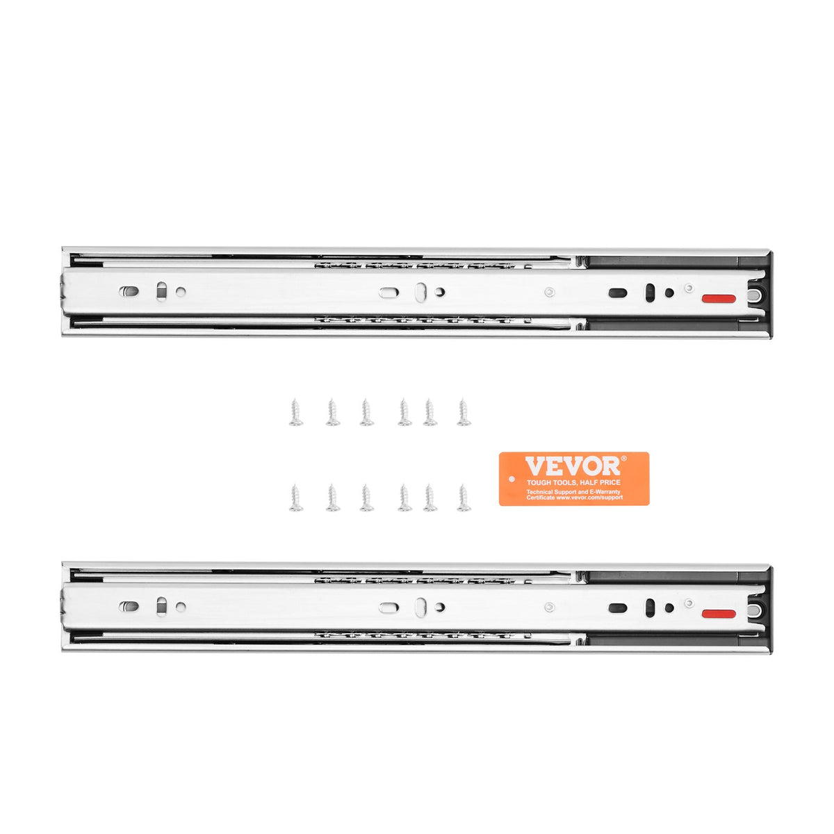 6 Pairs 457.2mm Drawer Slides, Heavy Duty Full Extension Steel Soft-Close Rails