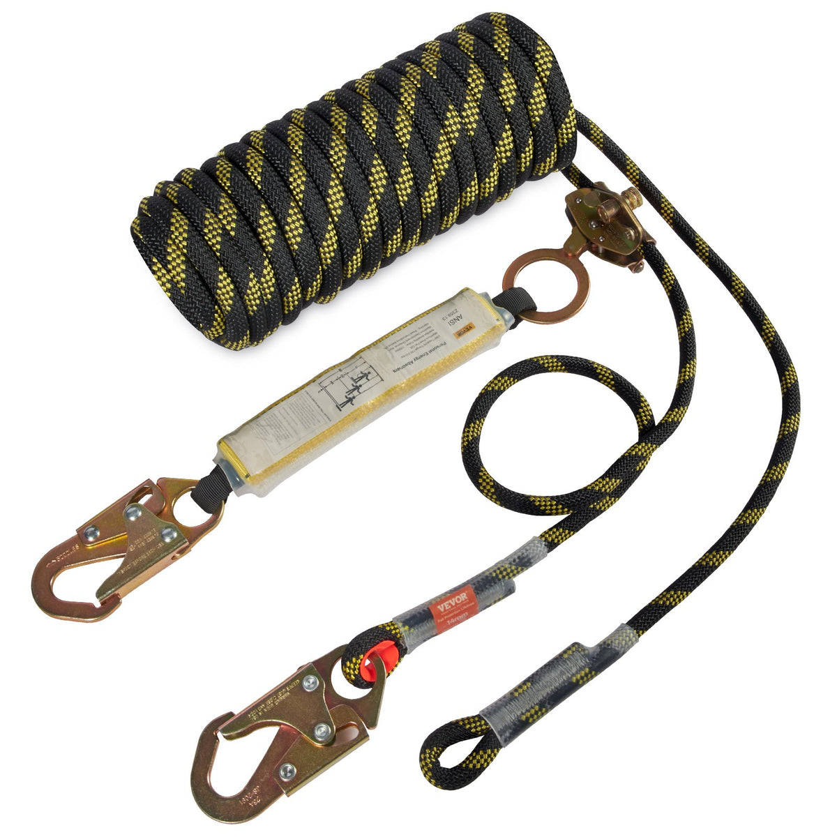 Vertical Lifeline Assembly 0.55'' x 50' Fall Protection Rope 30 KN ANSI