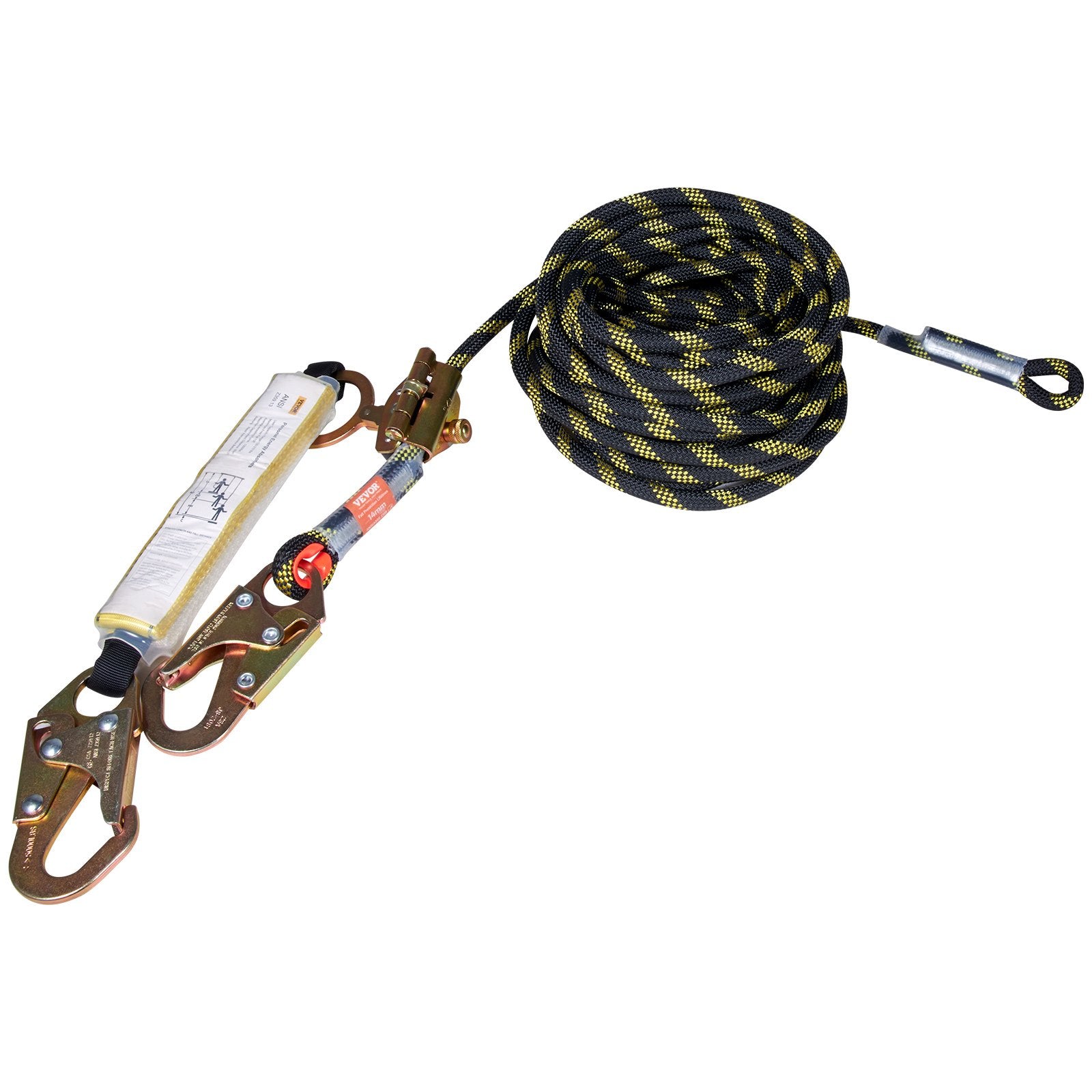 Vertical Lifeline Assembly 0.55'' x 50' Fall Protection Rope 30 KN ANSI