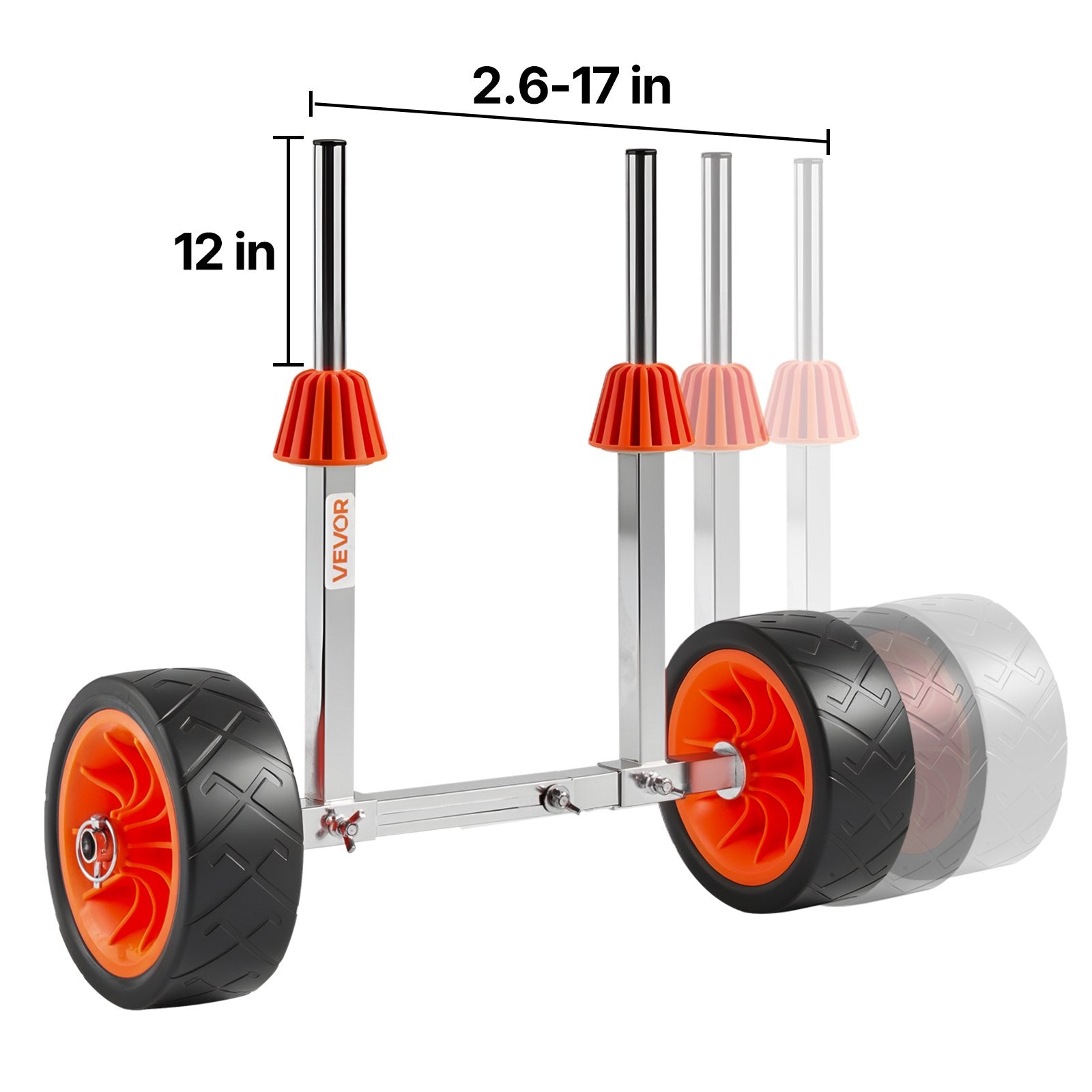 Kayak Cart 113.4kg Canoe Dolly 19.1cm Solid Rubber Tires Kickstand Paddle