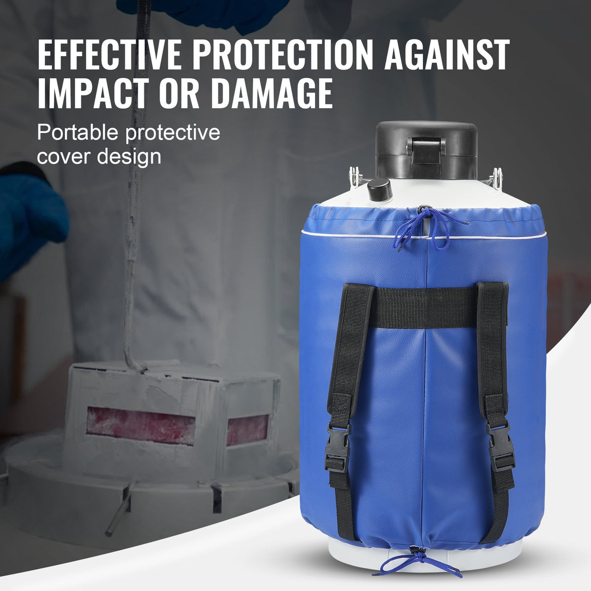 10L Liquid Nitrogen Tank Cryogenic Dewar Container with 6 Canisters