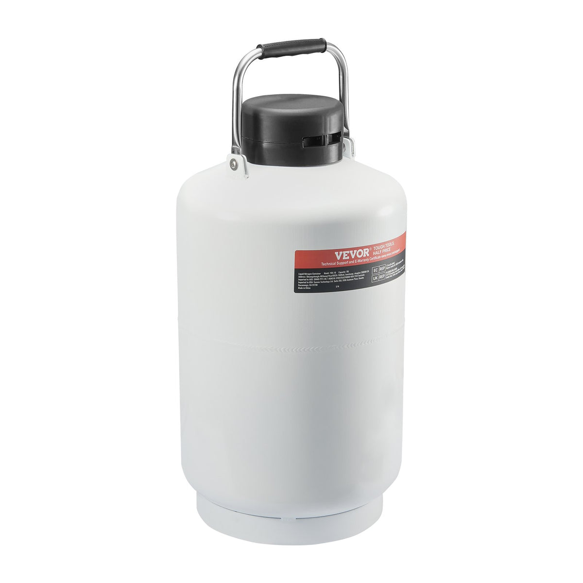 10L Liquid Nitrogen Tank Cryogenic Dewar Container with 6 Canisters