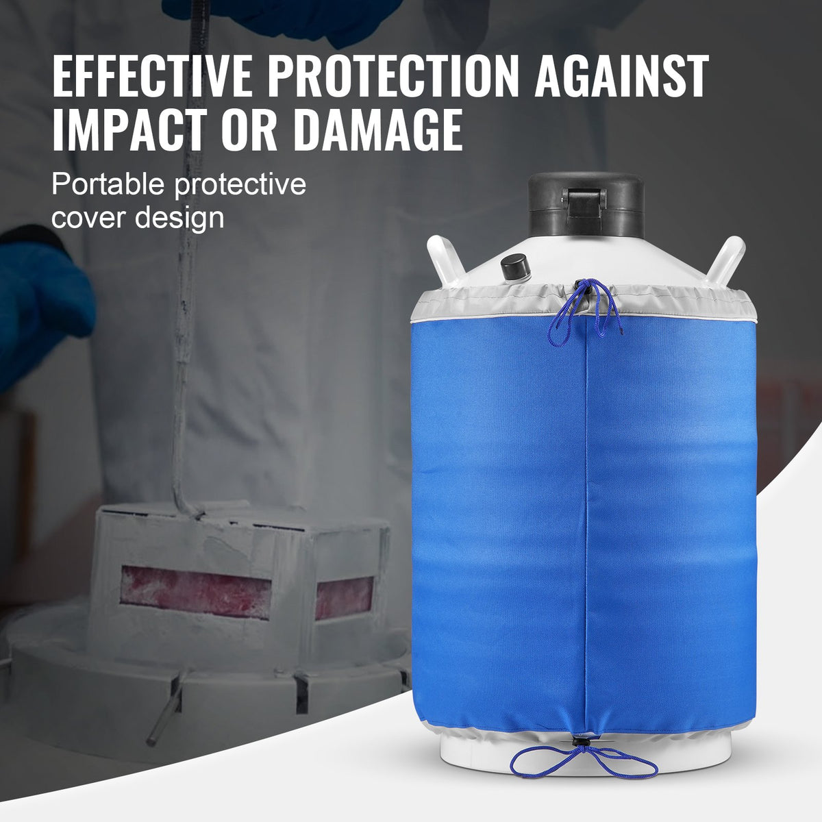 20L Liquid Nitrogen Tank Cryogenic Dewar Container with 6 Canisters