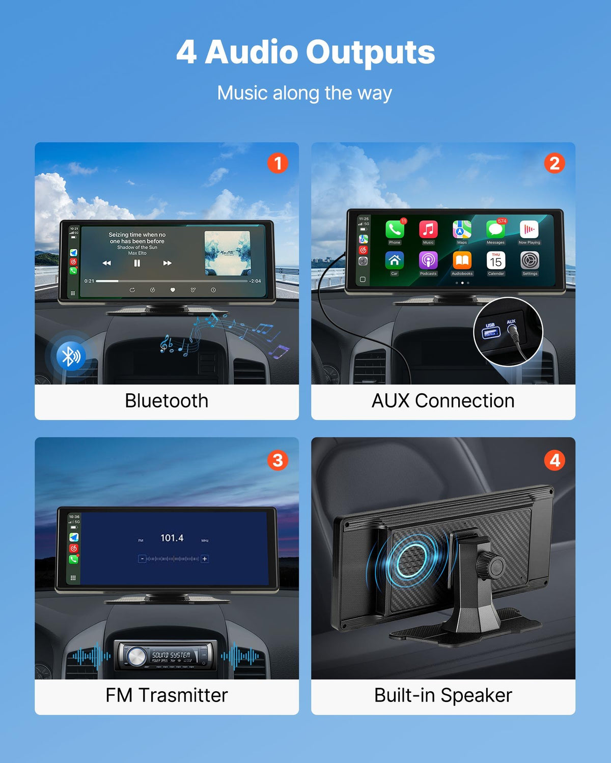 Car Stereo Wireless 254mm HD Touch Screen Apple CarPlay Android Auto GPS