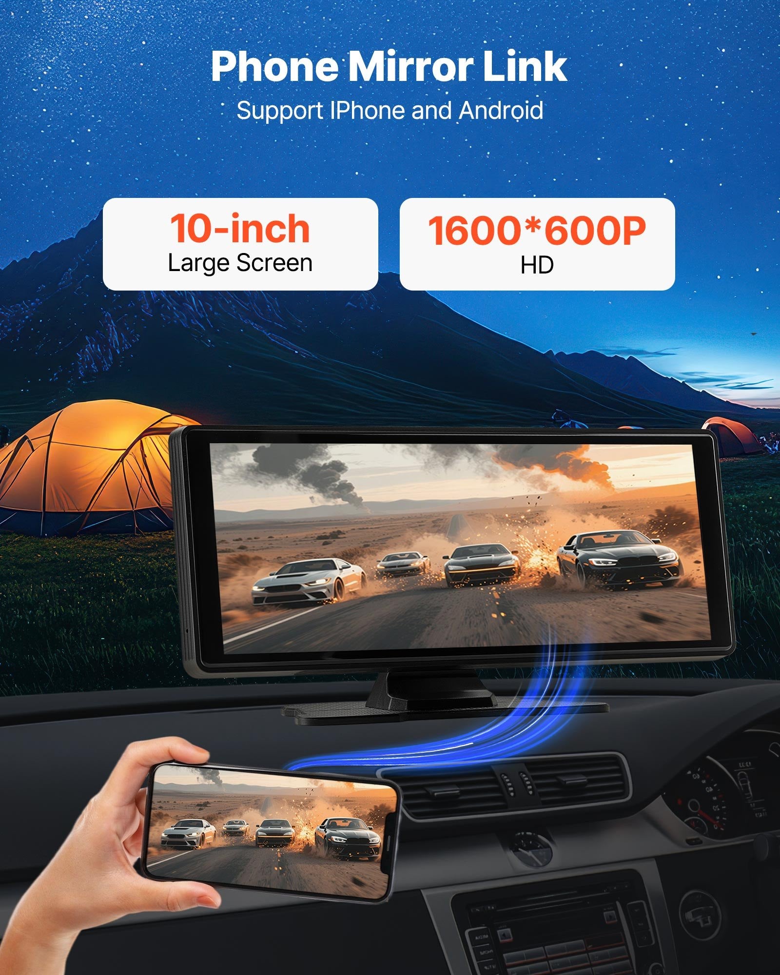 Car Stereo Wireless 254mm HD Touch Screen Apple CarPlay Android Auto GPS