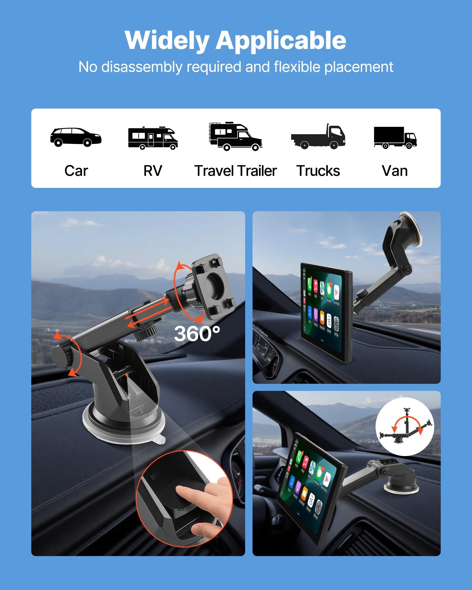 Wireless Car Stereo228.6mm HD Touchscreen AppleCarPlay AndroidAuto Bluetooth GPS