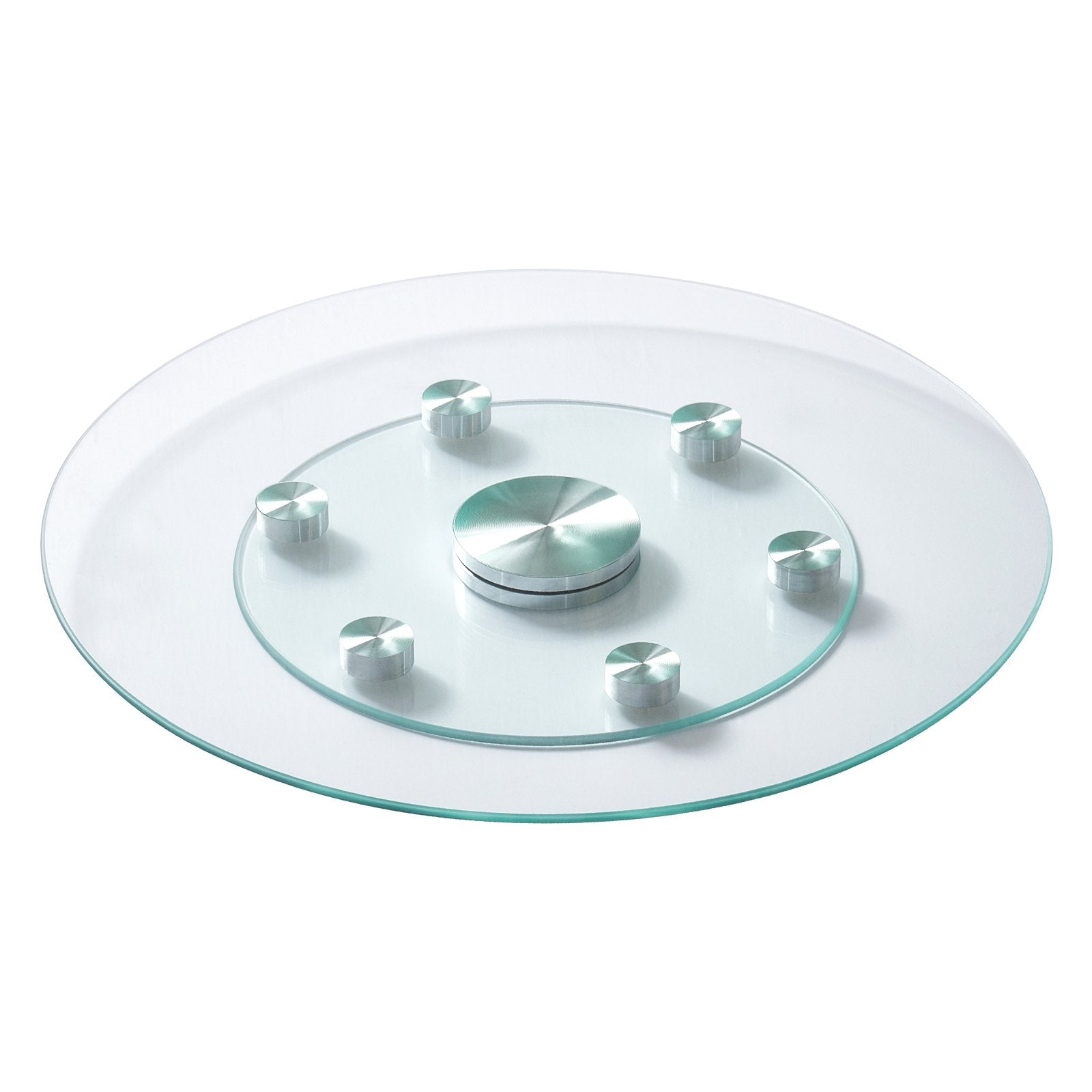 61cm Glass Lazy Susan Turntable 360° Rotating Tempered Table Tray