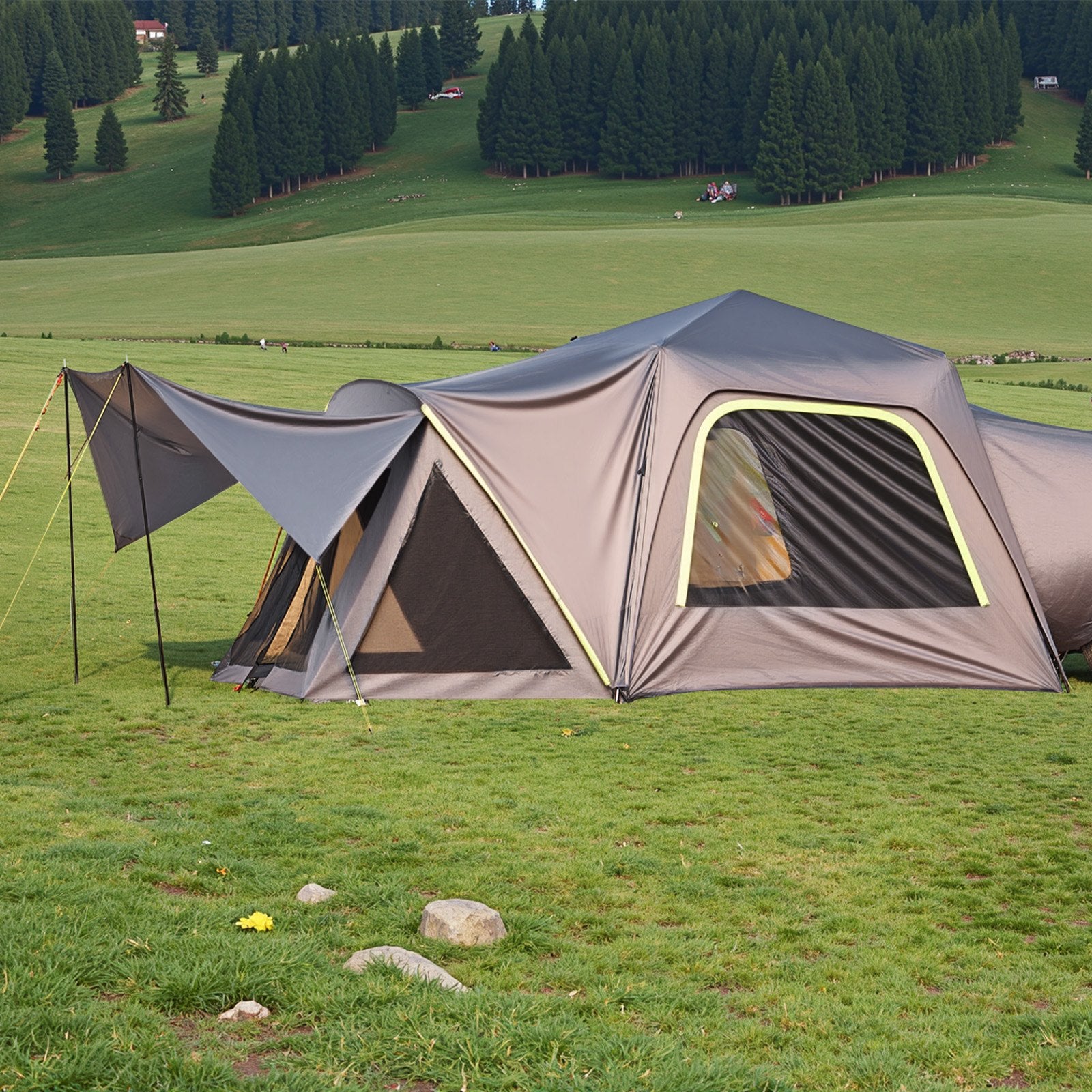 SUV Camping Tent 305 x 310 cm Waterproof 5-8 Person with Awning