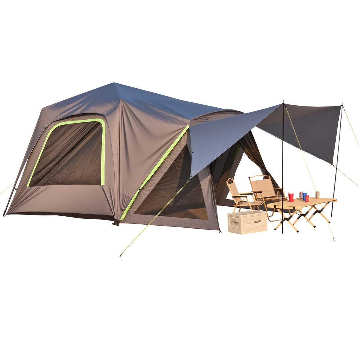 SUV Camping Tent 305 x 310 cm Waterproof 5-8 Person with Awning