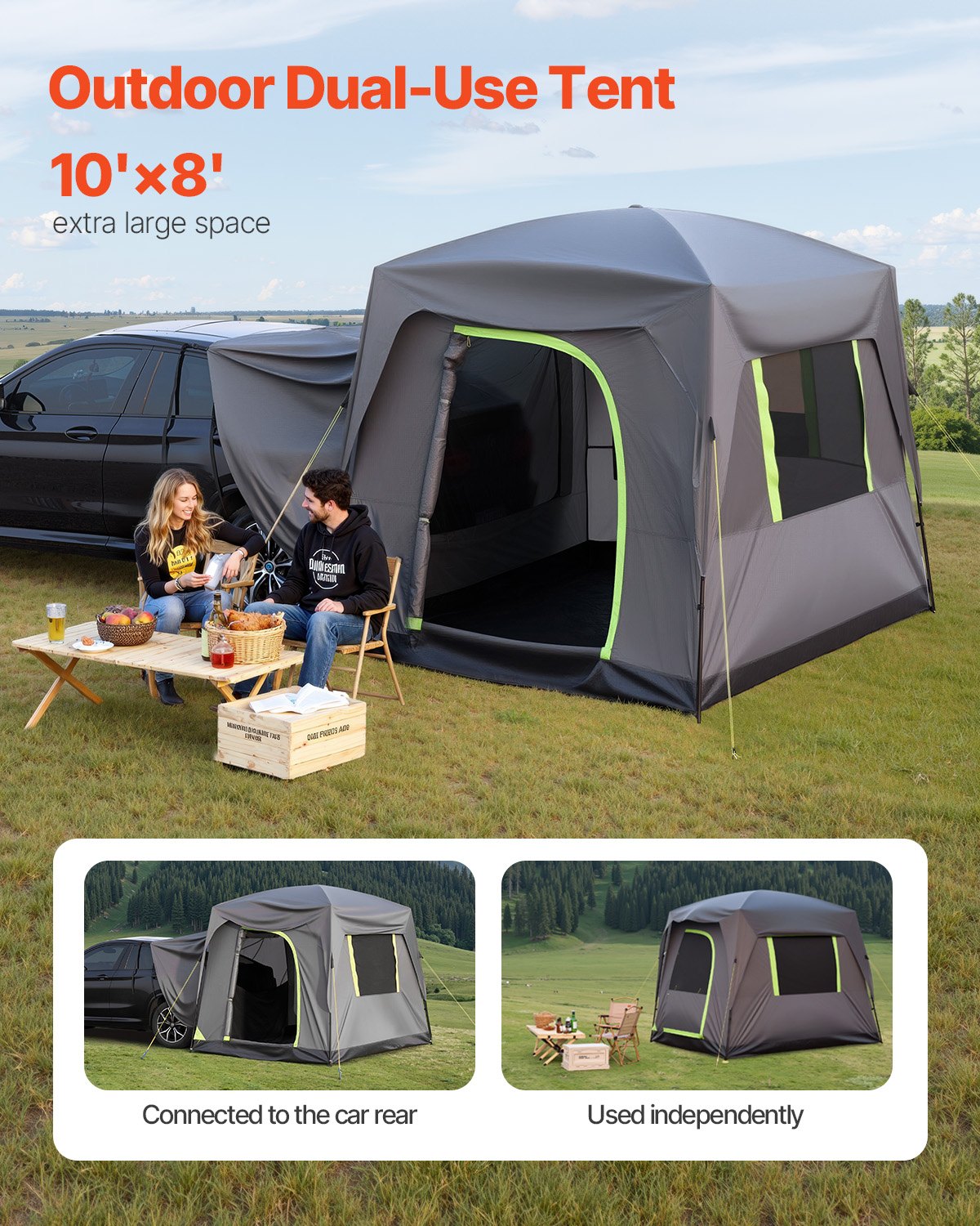 SUV Camping Tent 308 x 248 cm Waterproof 5-8 Person Double Layer