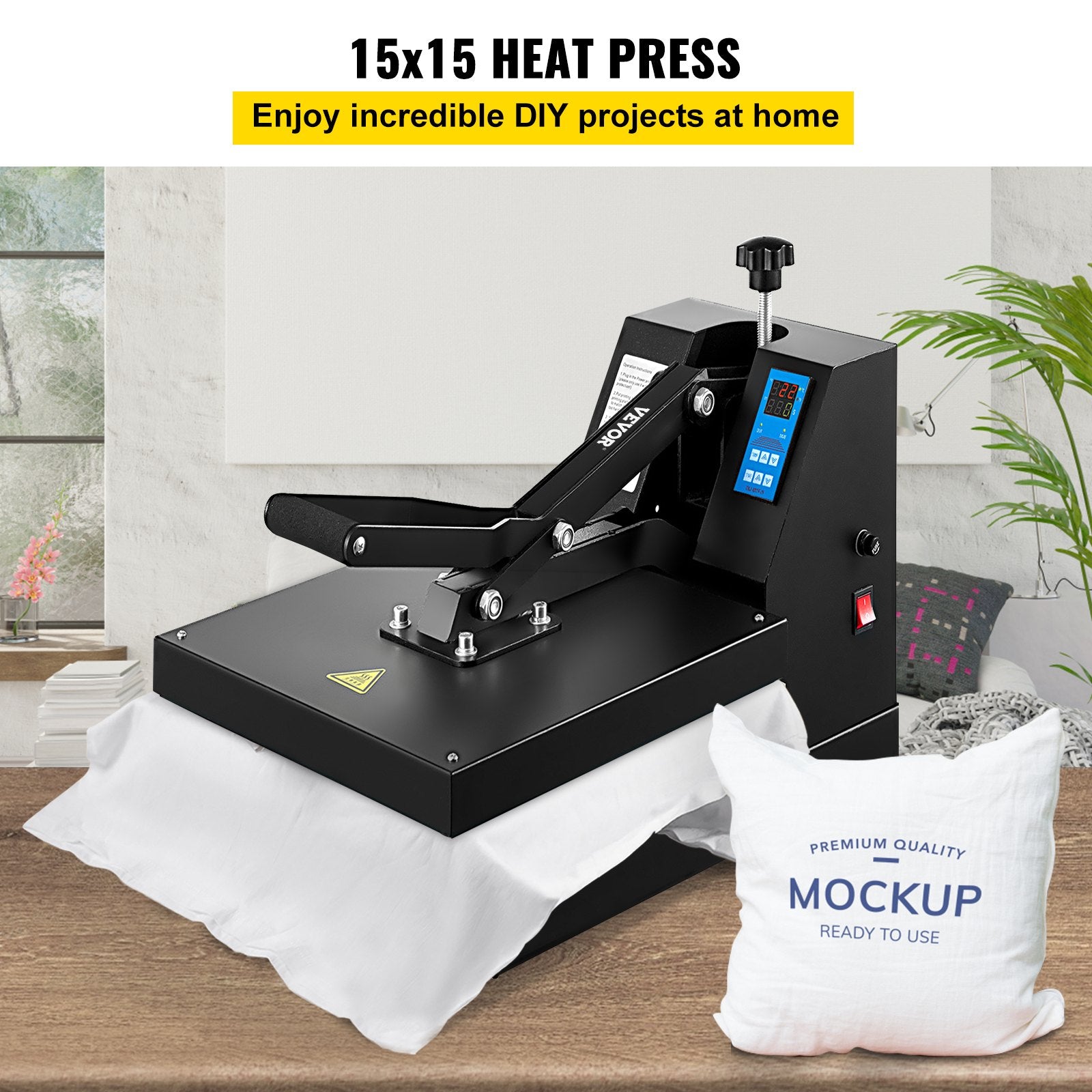 Heat Press 15x15" Industrial Quality T-Shirt Sublimation Clamshell Machine